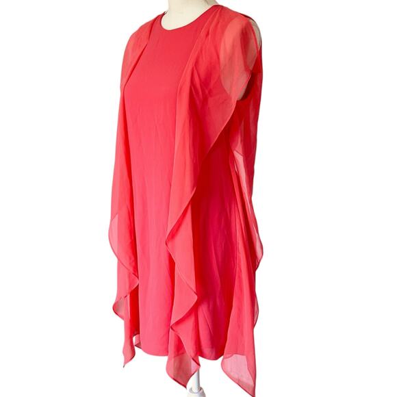 BCBGMAXAZRIA Lilie Kaftan Flutter Dress in Coral Reef-Size XS - Picture 4 of 8